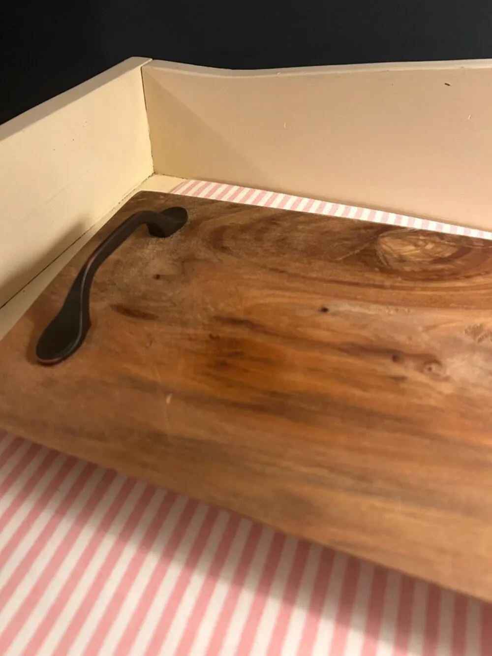 Artisan Live Edge Wooden Tray With Handles